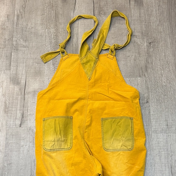 Yellow Distressed Oversized Overalls - Picture 7 of 8